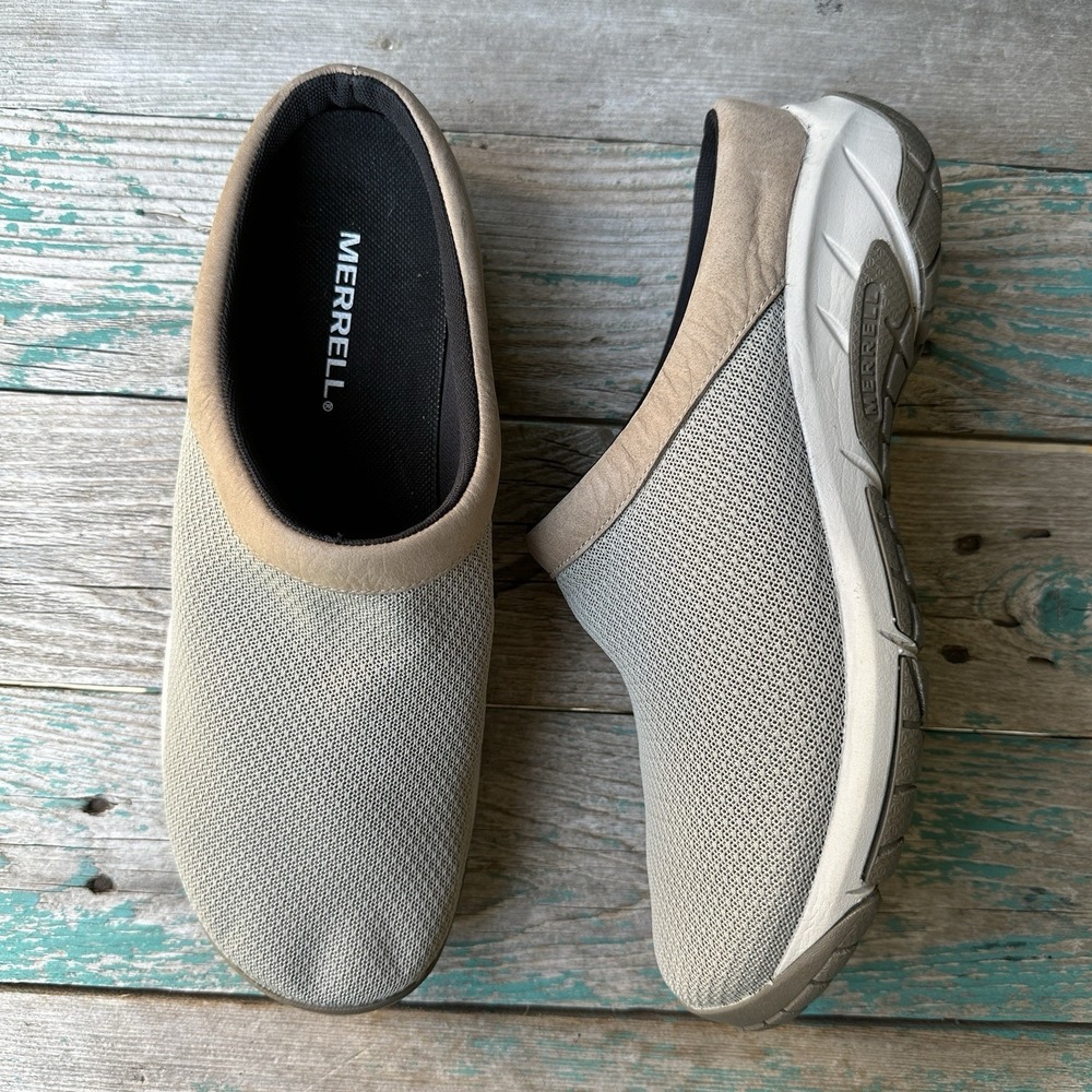 Merrell Encore‎ Breeze 4 Women's 9.5W US Taupe Mesh Slip On Clogs J000552W Shoes